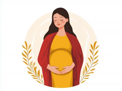 Minimalist Vector Representation of Pregnant Our Lady