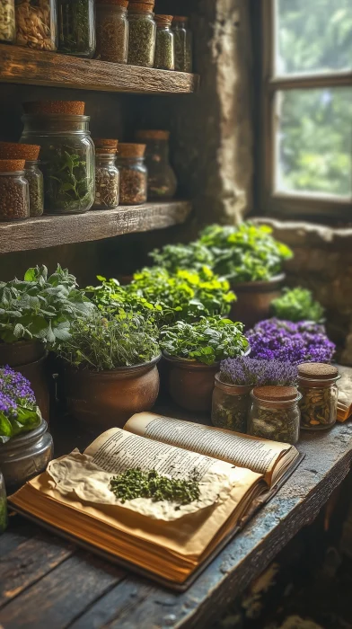 Herb Study Table