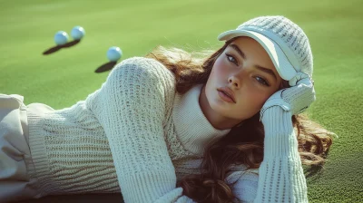 Female Model on Golf Course