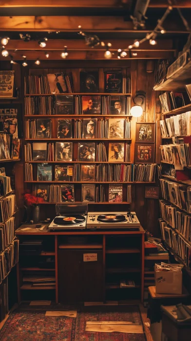 Cozy Vintage Record Store