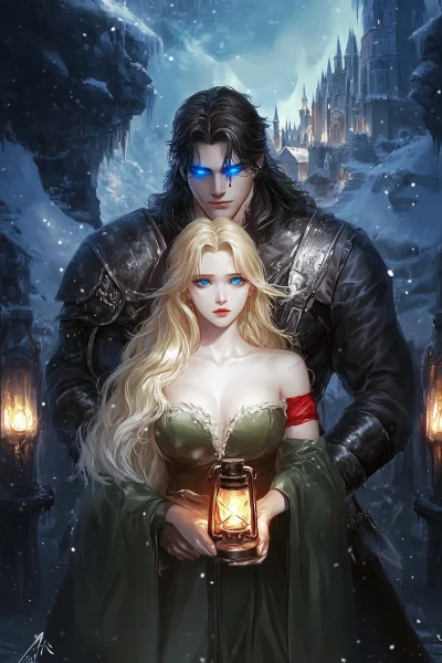 Fantasy Couple in Snowy Landscape