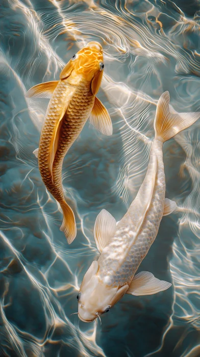 Golden Carp Swimming