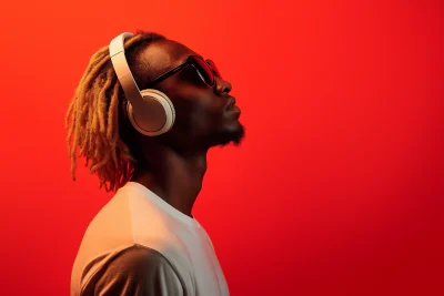 Young Black Man with Headphones