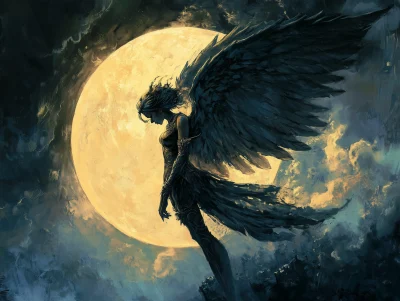 Angel Moon Fantasy Art