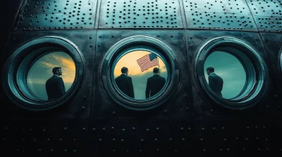 Businessmen Observing from Submarine