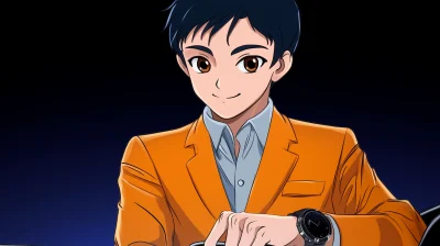 Young Man in Orange Suit