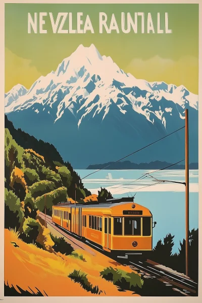 New Zealand Vintage Transport Poster