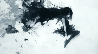 Black Rock Shooter in White Nothingness