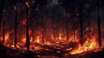 Nighttime Forest Fire