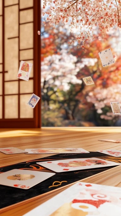 Floating Karuta Cards