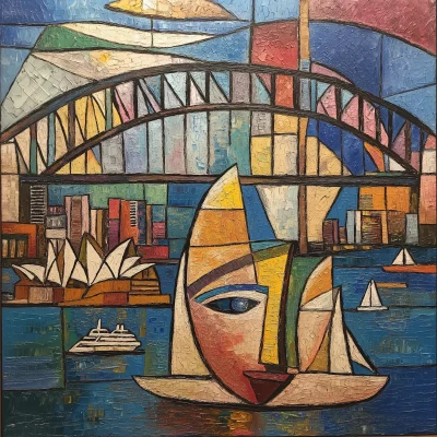 Sydney Harbour in Cubism