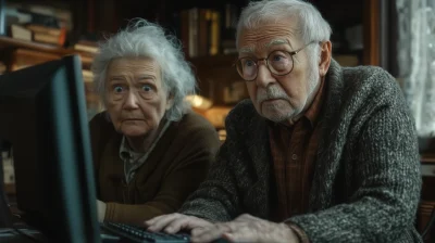 Elderly Couple in Office