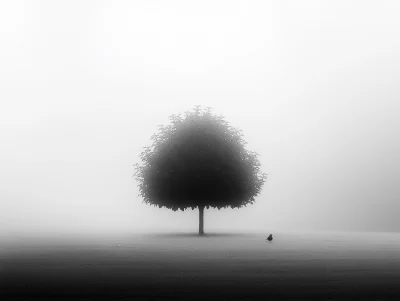 Foggy Apple Tree