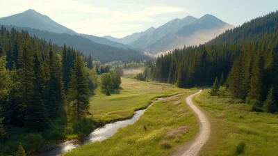 Aerial View of Ukrainian Carpathians