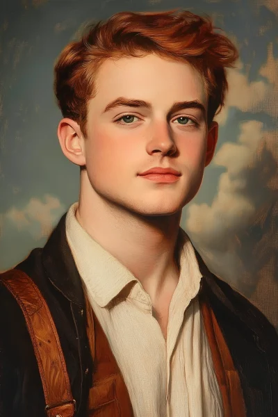 1900s Painting of a Young Adult Man