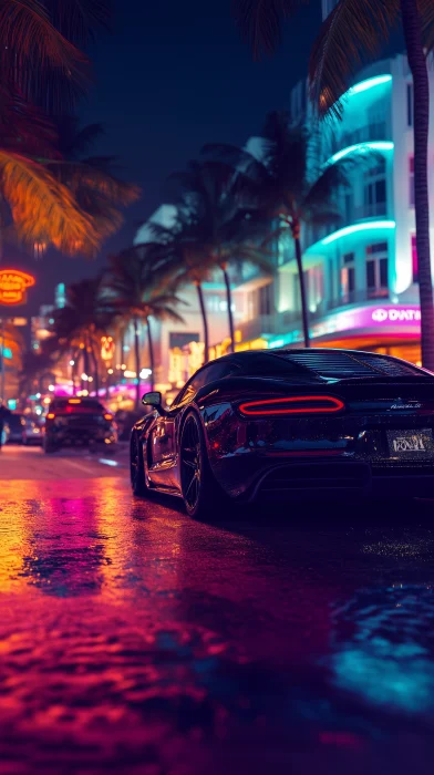 Nighttime Scene on Ocean Drive