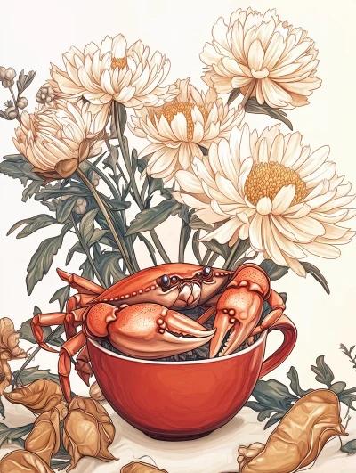 New Year Crabs and Flowers