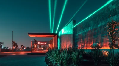 Night shot of Marassi compound on the Egyptian North coast