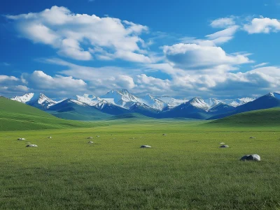 Endless Snowy Grassland