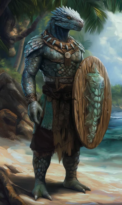 Silver Dragonborn Druid