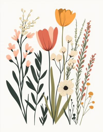 Spring Flowers Illustration