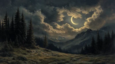 Moonlit Mountain Meadow