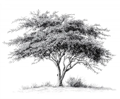 Ghaf Tree Illustration