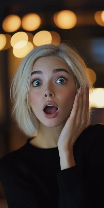 Surprised Blonde Woman