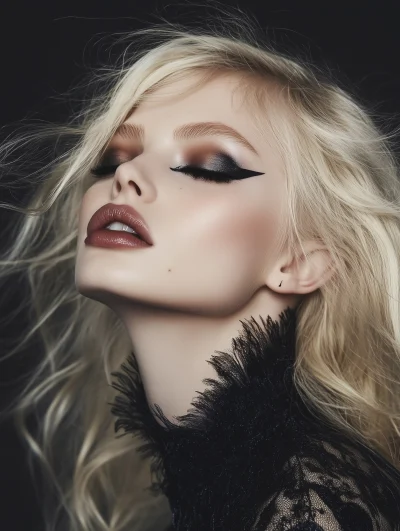 Elegant Black Eyeshadow Model