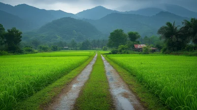 Lush Green Rice Fields