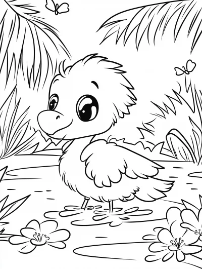 Cute Baby Flamingo Coloring Book