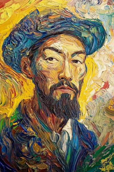 Abstract Portrait in Van Gogh Style