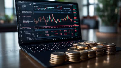 Stock Prices Graph with Coins