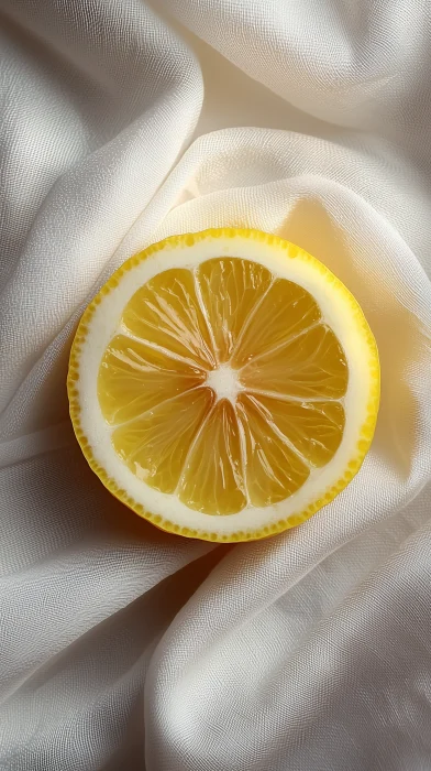 Lemon and Cream on White Background