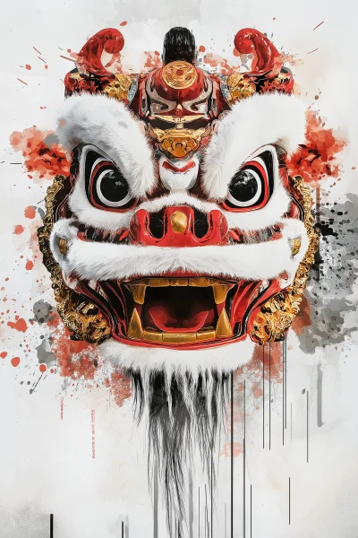 Cyberpunk Chinese Lion Dance Head