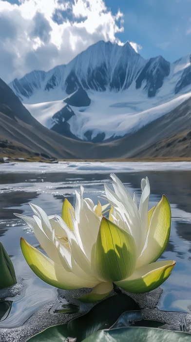 Snow Lotus on Snow Mountain