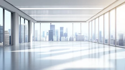 Bright Office with Skyline View