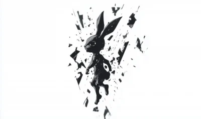 Bunny Head with Geometric Explosion