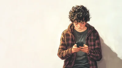 Teen Boy with Cellphone