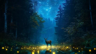 Wild Forest at Night