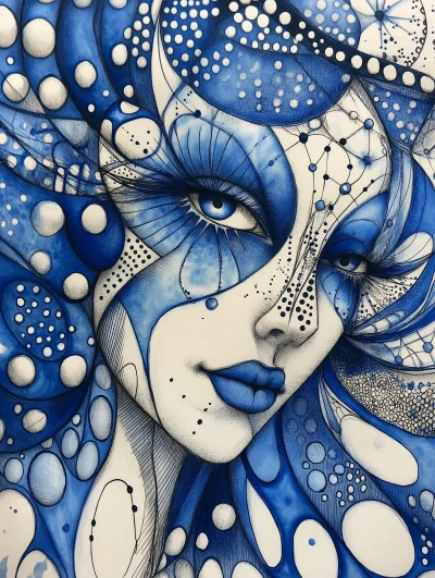 DMT Lady in Blue Ink