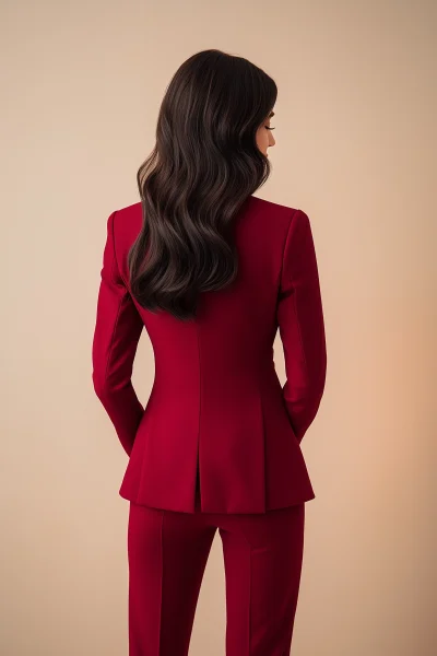 Business Woman in Red Suit