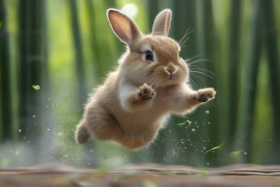 Realistic Rabbit Performing