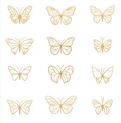 Handdrawn Butterflies Icons