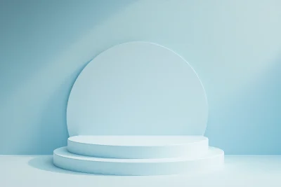 Circular Platform on Light Blue Background