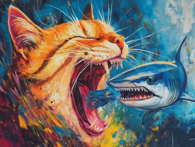 Abstract Cat and Shark