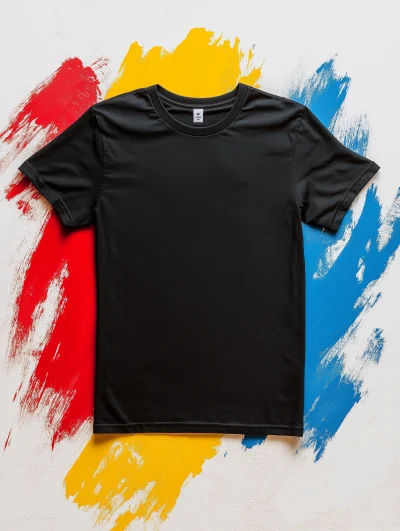 Black Cotton T-Shirt Mockup