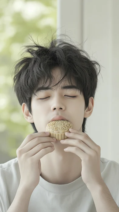 Metrosexual Male Enjoying Mooncake