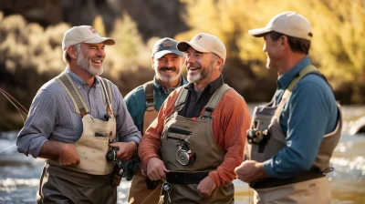 Friends Fly Fishing Together