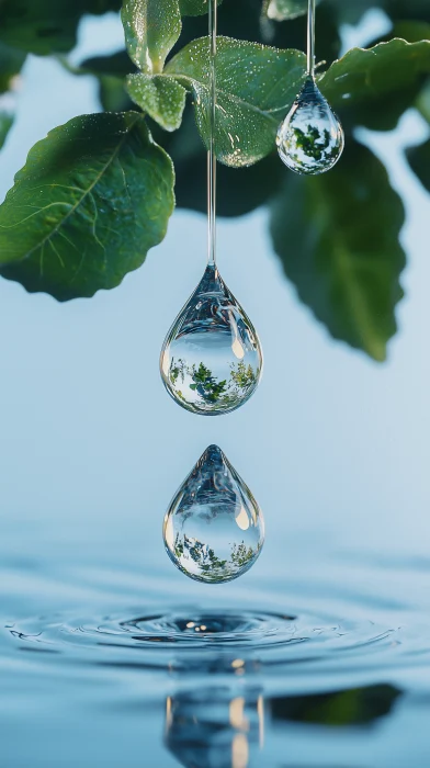 Suspended Water Drop